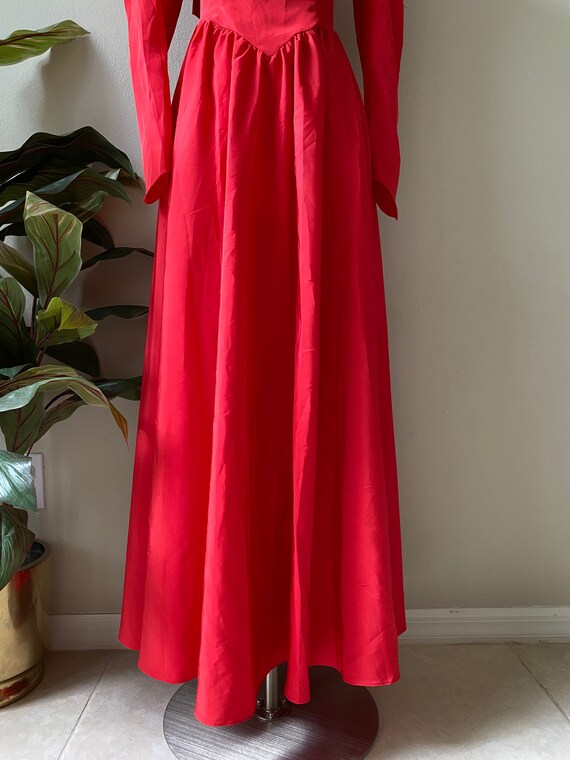Vintage Taffeta Red Dress, Red Formal Dress, Red … - image 10