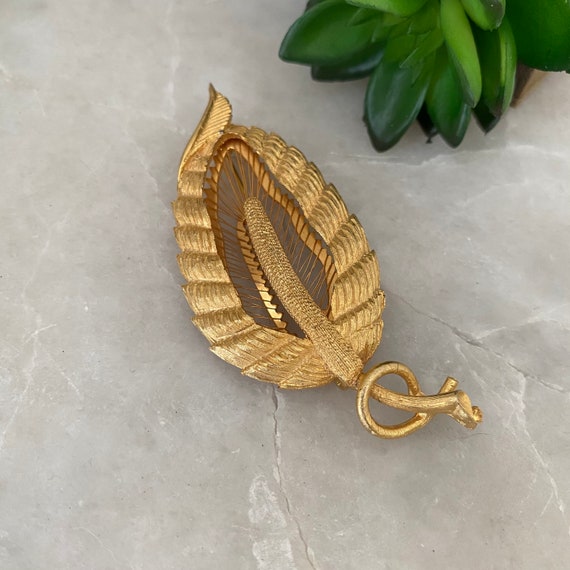 Vintage Brooch, vintage pin, wheat brooch, gold w… - image 1