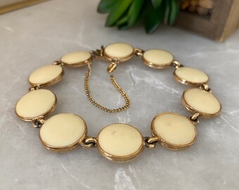 ヴィンテージ シナー バックル ブレスレット：ブルー エナメル、18K