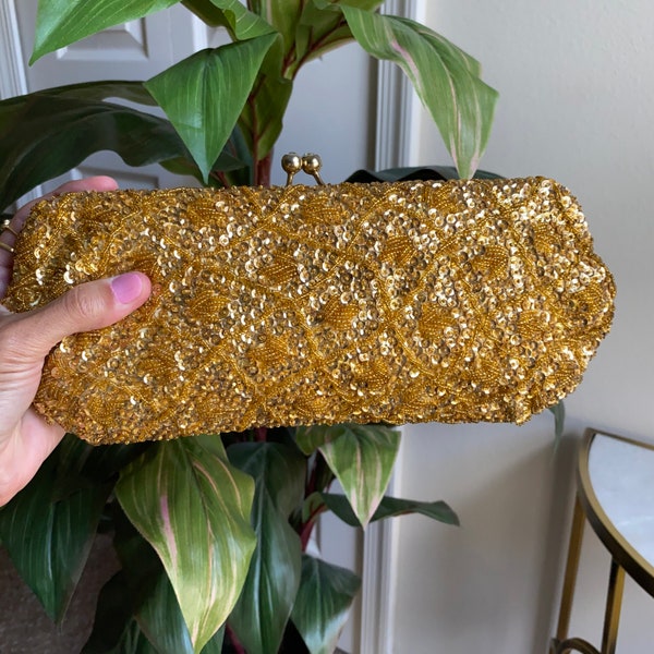 Gold Clutch Purse Etsy