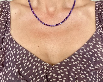 Purple beaded necklace