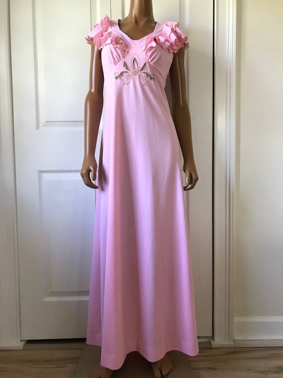 CLEARANCE SALEPink Maxi Dress Hippie 1960s Boho Si
