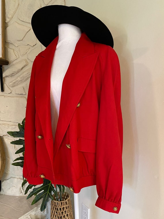Vintage Jacket valentino Jacket Red Wool Logo Crest Buttons Made in Italy Size 48 14 Etsy Ireland