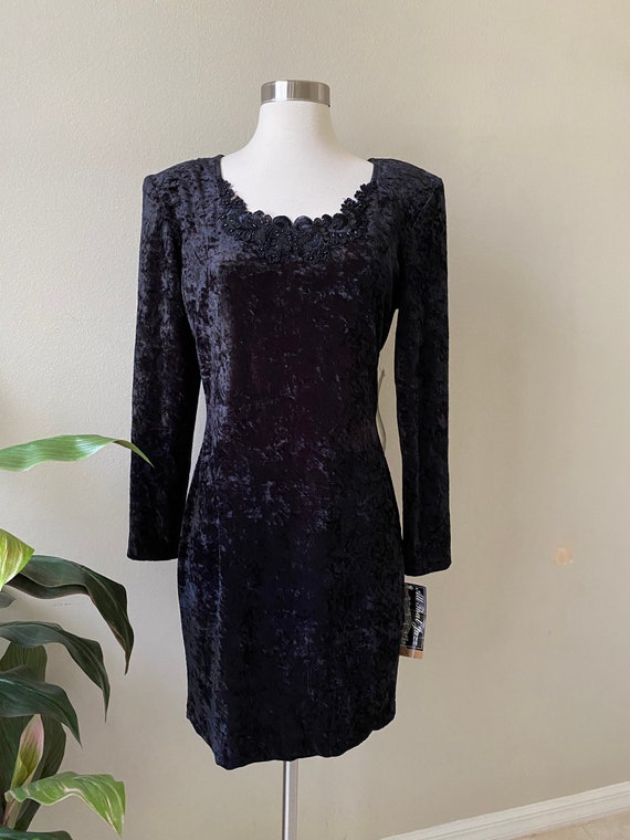 90s Velvet Body con Dress, Deadstock Velvet Dress… - image 4