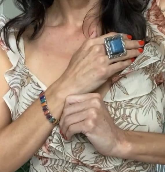 Sterling Silver Lapis Statement Ring - Native Ame… - image 2