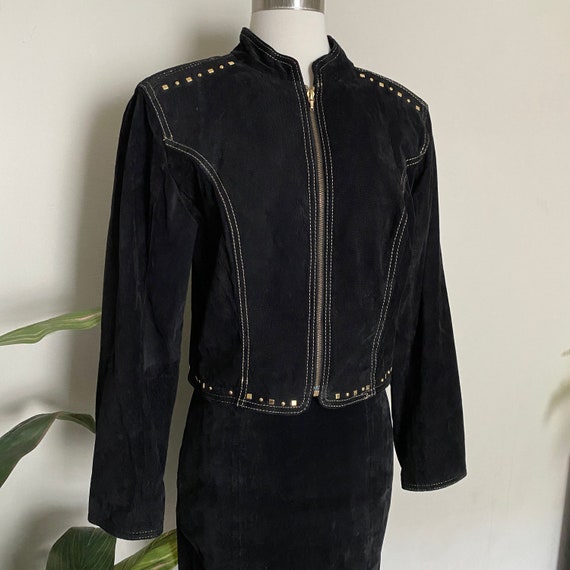 Sacramento Stroll Faux Suede Jacket in Black main image 1