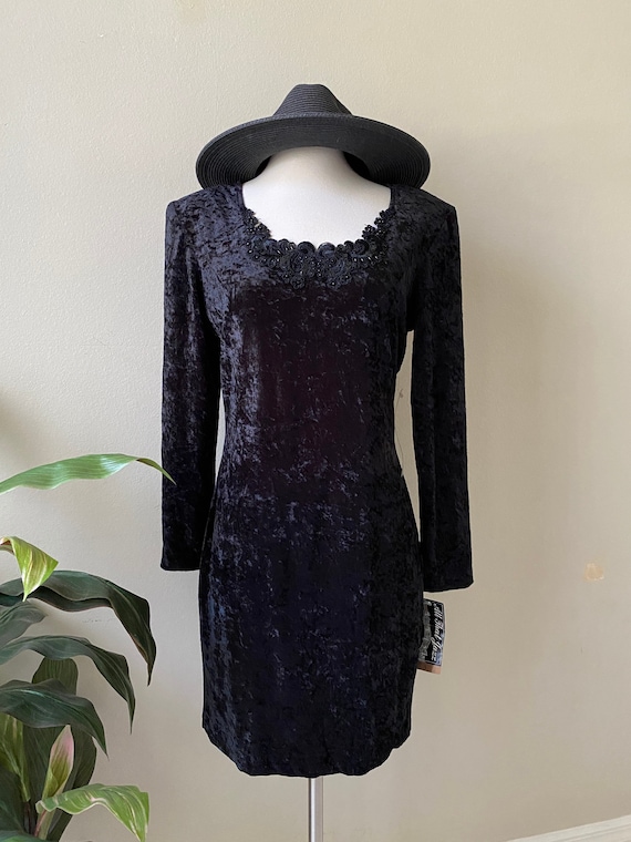 90s Velvet Body con Dress, Deadstock Velvet Dress… - image 1