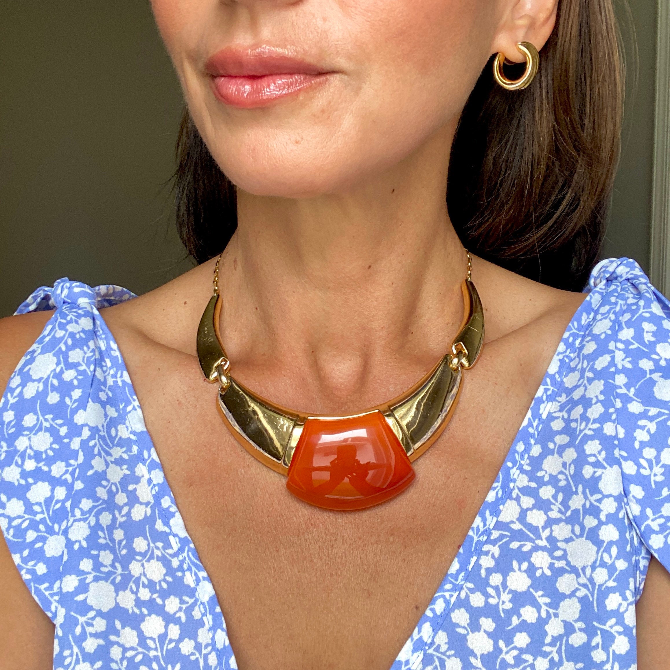 Vintage Necklace Vintage Lanvin Choker Designer Choker 70s