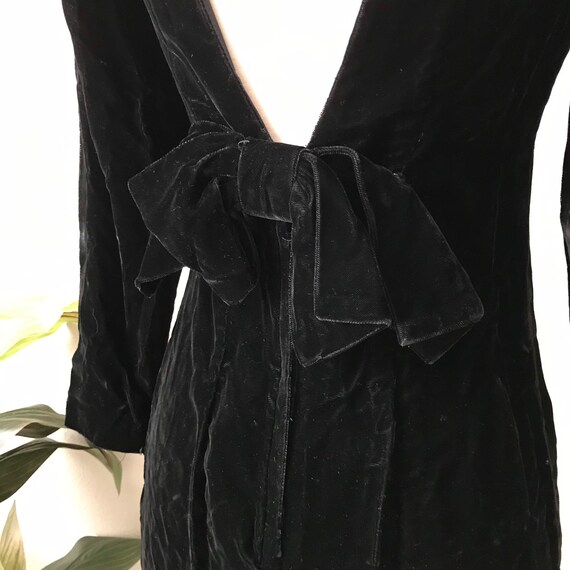 Vintage Dress,Destinee Dress 1980s Velvet Shift P… - image 5