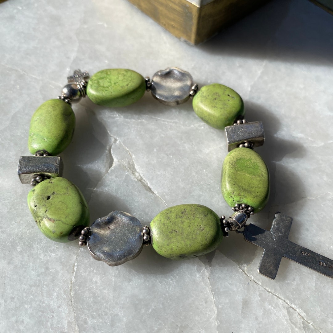 Lime Turquoise Bracelet, Green Stone Bracelet, Carol Native Made ...