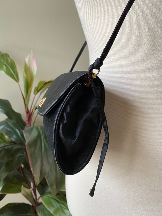 Vintage Handbag, Koret Black Handbag Sateen Clutc… - image 5