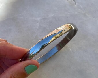 Monet Bangle, Silver Tone Bangle, Bangle Bracelet, Stackable Bracelet
