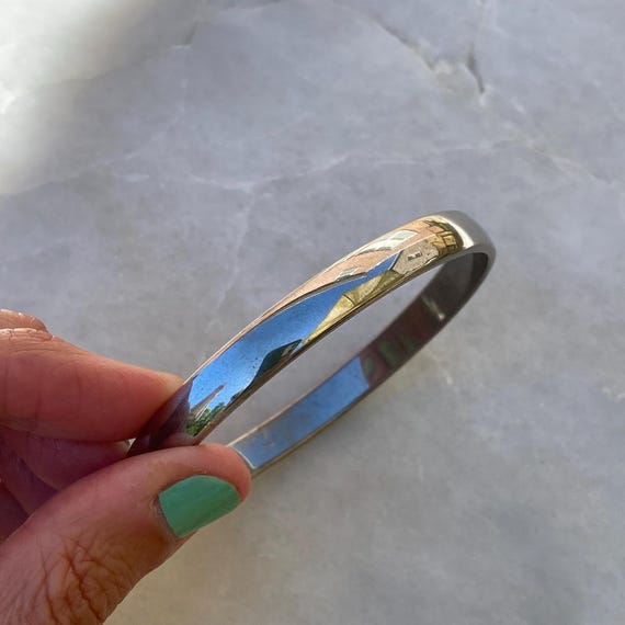 Monet Bangle, Silver Tone Bangle, Bangle Bracelet, Stackable Bracelet