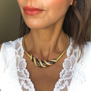 Omega Necklace, Omega Choker, Swirl Enamel, Vintage Necklace, Vintage Choker, Vintage Cleopatra Choker, Vintage Omega Choker, Gift for Her
