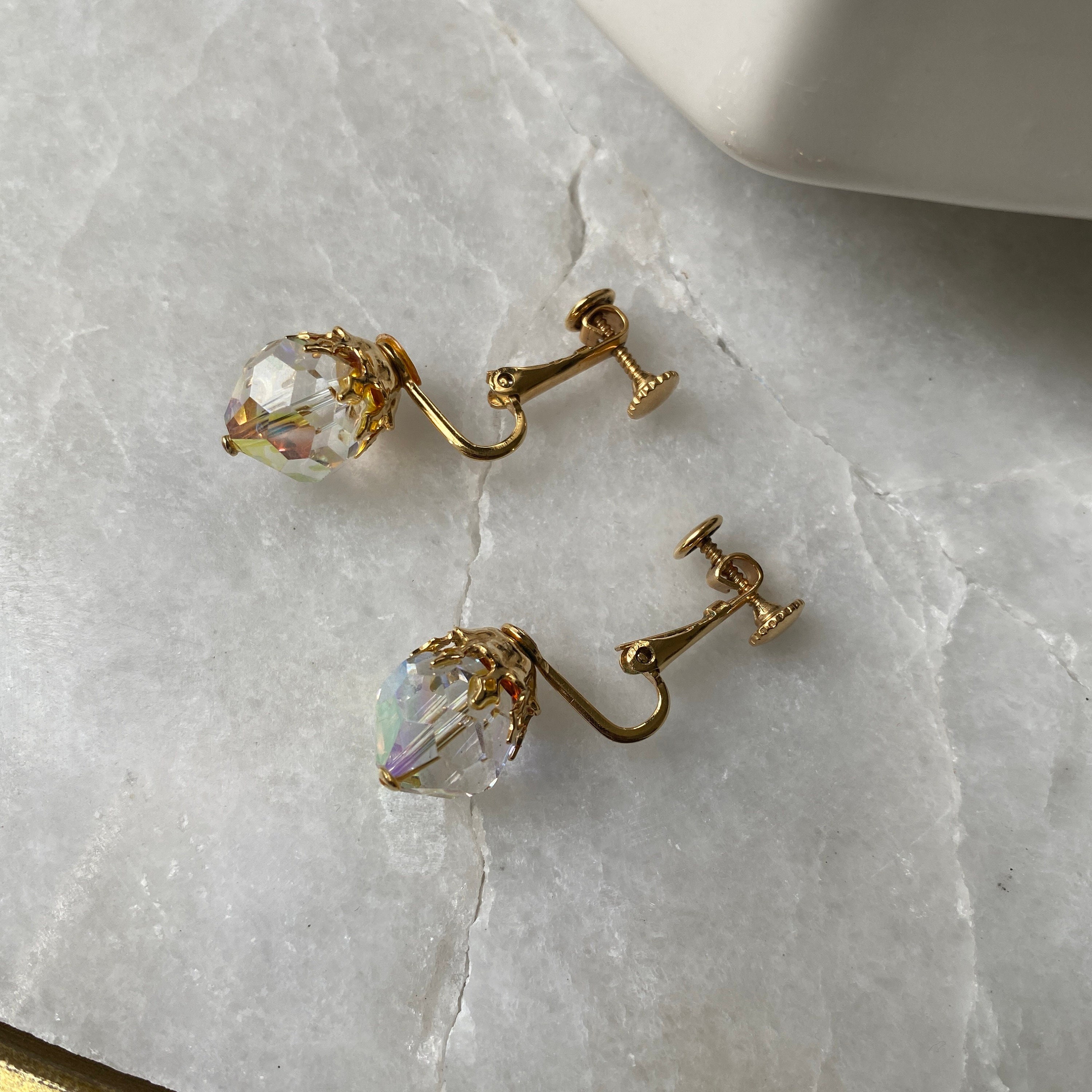 Vintage Earrings Crystal Earrings Vintage Crystal Earrings Etsy