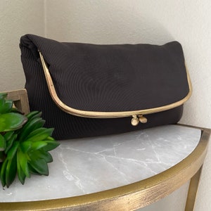 Vintage Handbag,Ingber Black Clutch Minimalist Style Cocktail Handbag