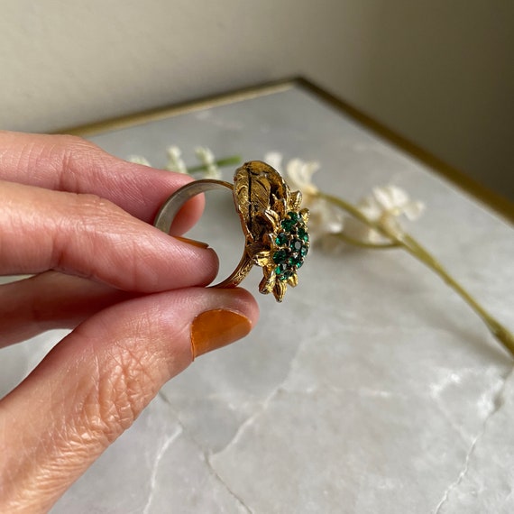 Gaudy Ring, Green Stones Ring, Emerald Ring, Sunf… - image 6