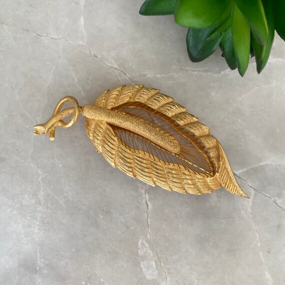 Vintage Brooch, vintage pin, wheat brooch, gold w… - image 5