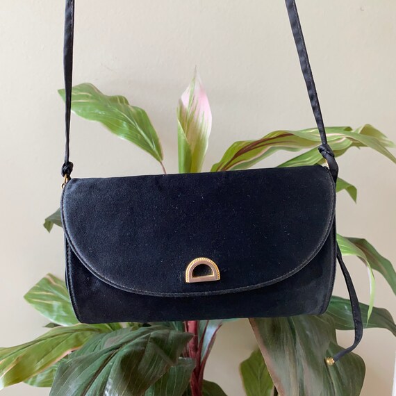 Vintage Handbag, Koret Black Handbag Sateen Clutc… - image 7