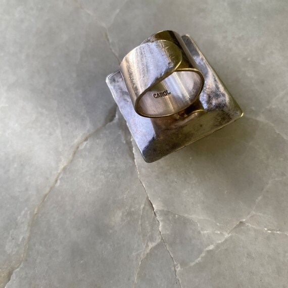 Sterling Silver Lapis Statement Ring - Native Ame… - image 3