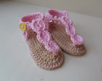 Baby Mädchen Sandalen gehäkelt: Baumwolle Sommer-Schuhe