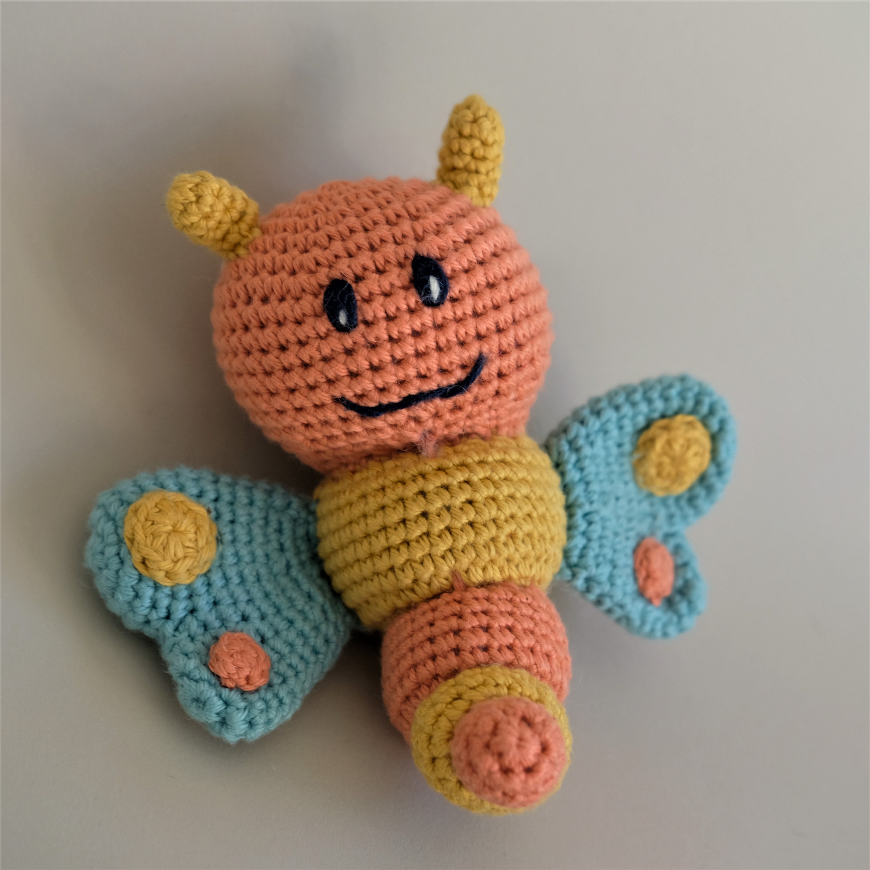 Butterfly Rattle Butterfly Toy Rattle Crochet Butterfly Toy Crochet Baby | Etsy