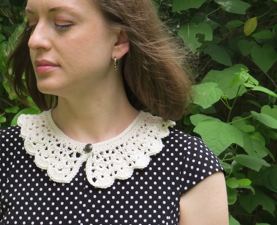 Crochet Collar, Peter Pan Collar, Lacy Collar, Cotton Collar