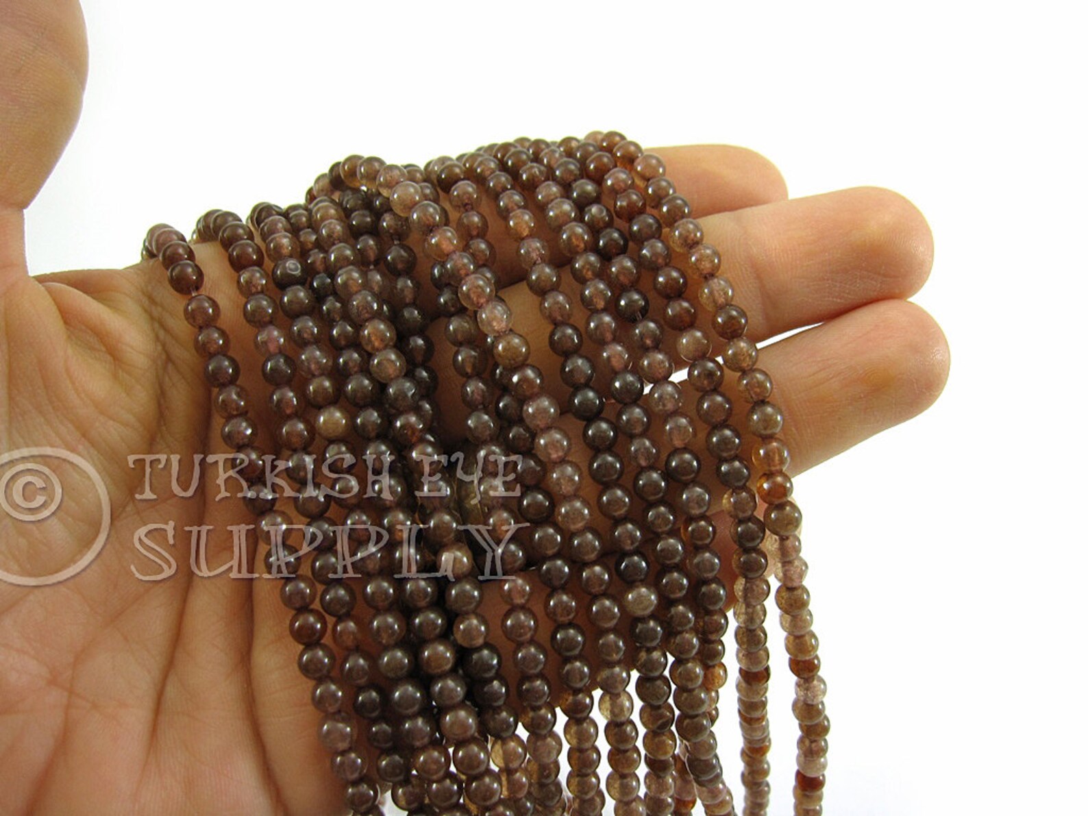 Jade Beads 4mm Round Shades of Brown Jade Bead Strands One 1 Etsy