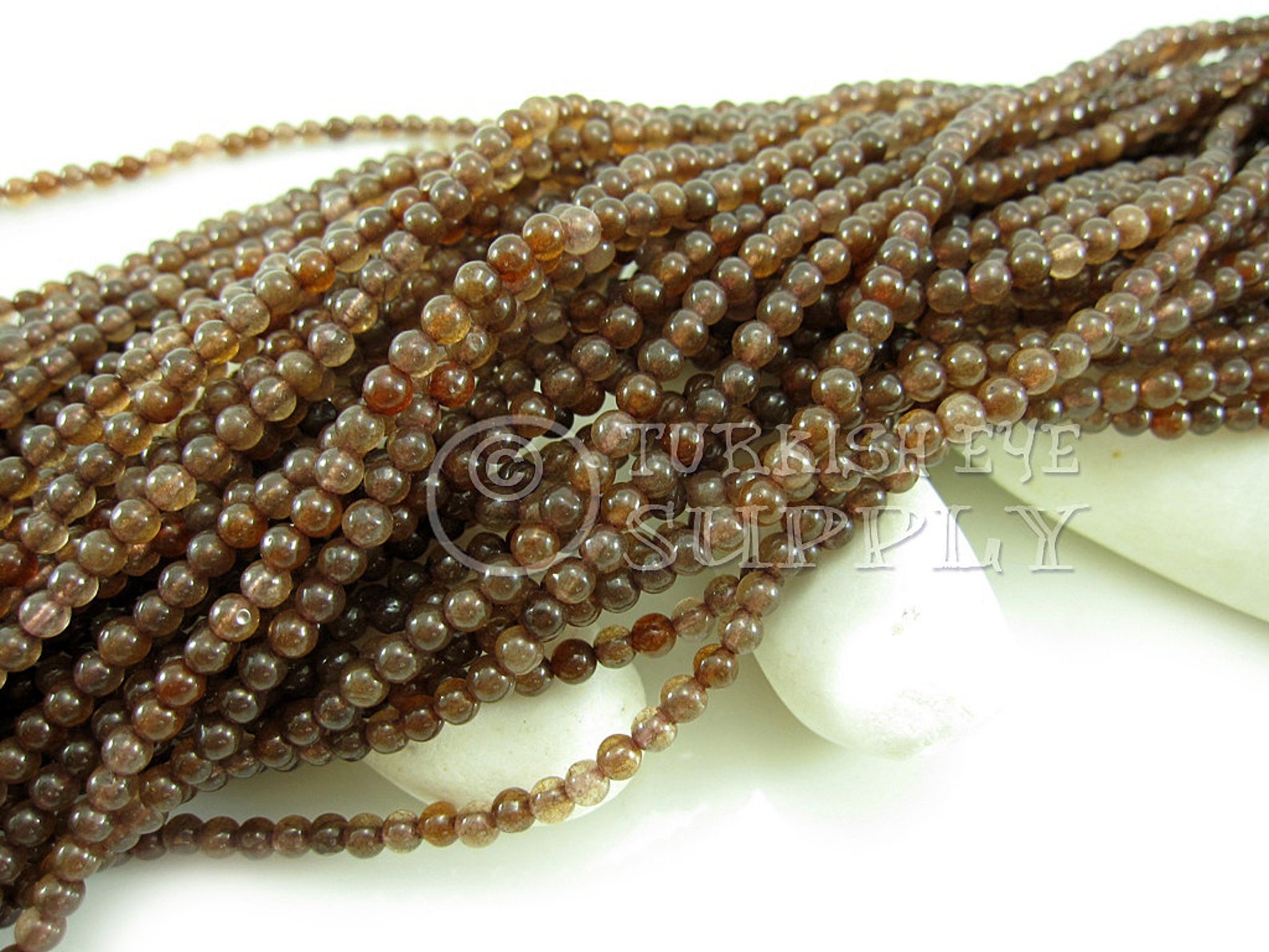 Jade Beads 4mm Round Shades of Brown Jade Bead Strands One 1 Etsy