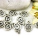 10 Pc Rustic Textured Spiral Figured Silver Charms, Silver Jewelry, Antique Silver Plated Brass Mini Charms, Turkish Jewelry