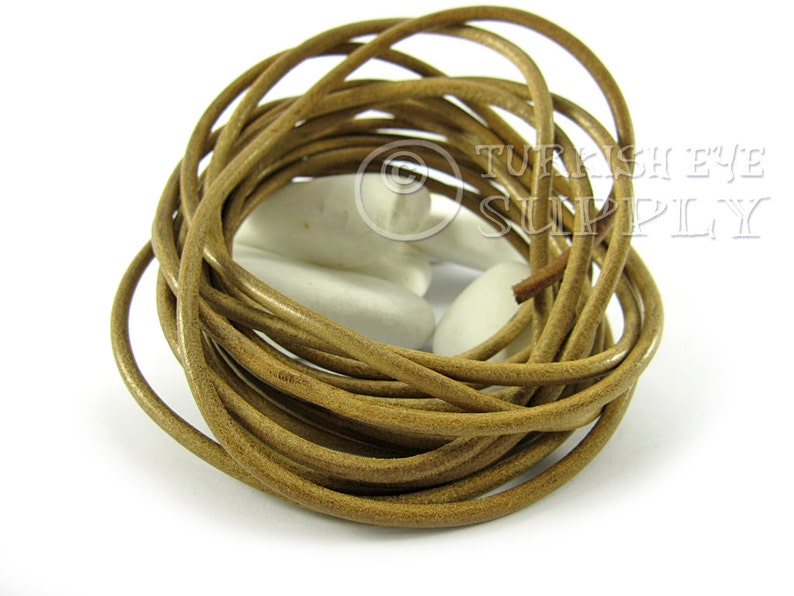 4 mm Leather Cord Round Tan Cowhide Leather Cord 1 foot Etsy