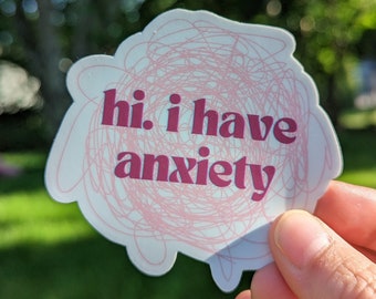 Angst vinylsticker - gestanste sticker - waterflessticker - hallo. ik heb angst