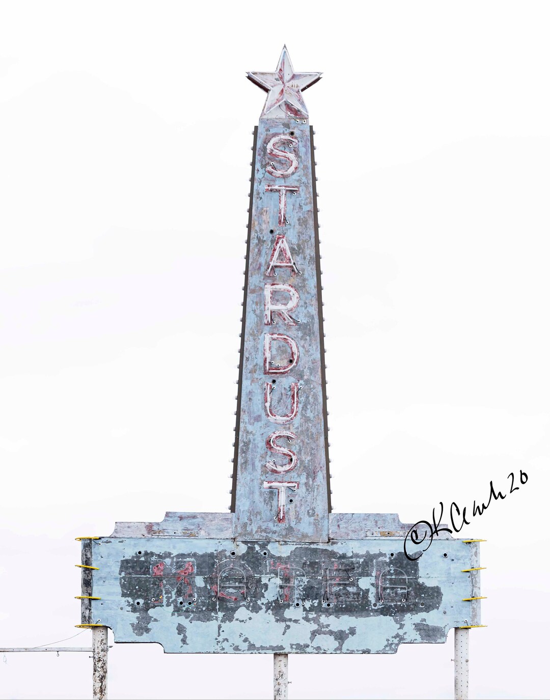 Stardust Memories Fine Art Photography Marfa Texas Out West Retro Road Sign  Western Art Vintage Mid Century Cool Hip Pale Blue Faded Neon -   Australia