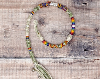 Vegan rainbow Dread Wrap, Cotton Hair Wrap for Dreads or natural hair, RAINBOW MIST