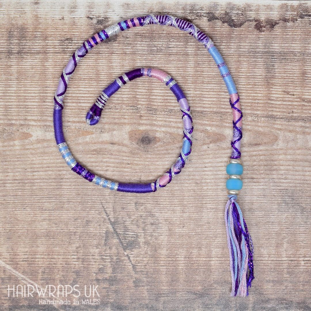 Pretty Hair Accessory, Boho Hair Wrap With Seaglass Beads