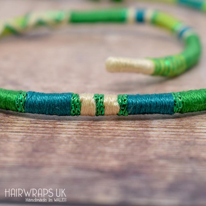 Green Hair Accessory Green Hair Wrap Braid Hairwrap Etsy