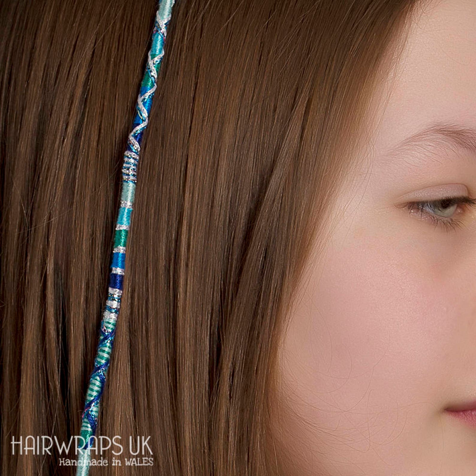 Blue Hair Wrap Seaside Hair braid Holiday Hairwrap Clip in Etsy