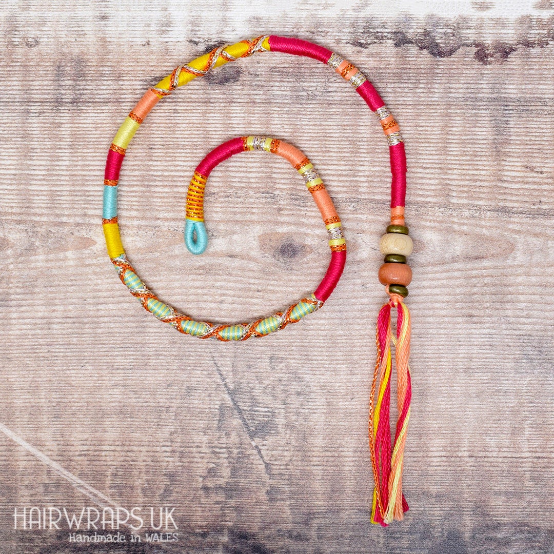 Hair Wrap Braids, 40/45cm Plait In, Reusable, Festival, Rainbow 🌈 Gift, Clip - Foto 8