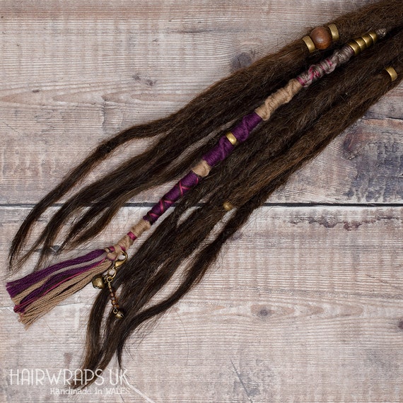 Purple Cotton Dread Wrap Attachable Vegan Hair Wrap For Etsy