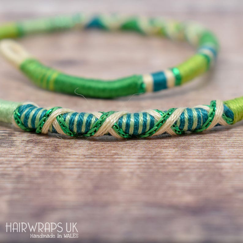 Green Hair Accessory Green Hair Wrap Braid Hairwrap Etsy