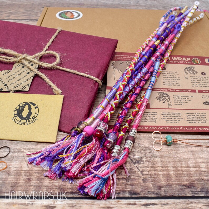 Short Pink Purple Hair Wrap Extensions For Girls Slumber Etsy