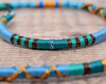 Turquoise and Gold Hair Wrap, Bohemian Hair Accessory  display picture 1