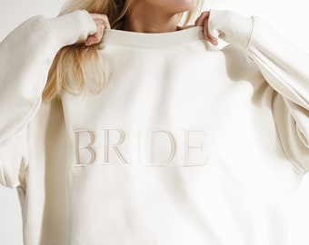 Bride Sweater| Bride Jumper| Bride Sweatshirt| Bride Hoodie| Bridal Gift Idea| Honeymoon Outfit| Embroidered Bride Jumper