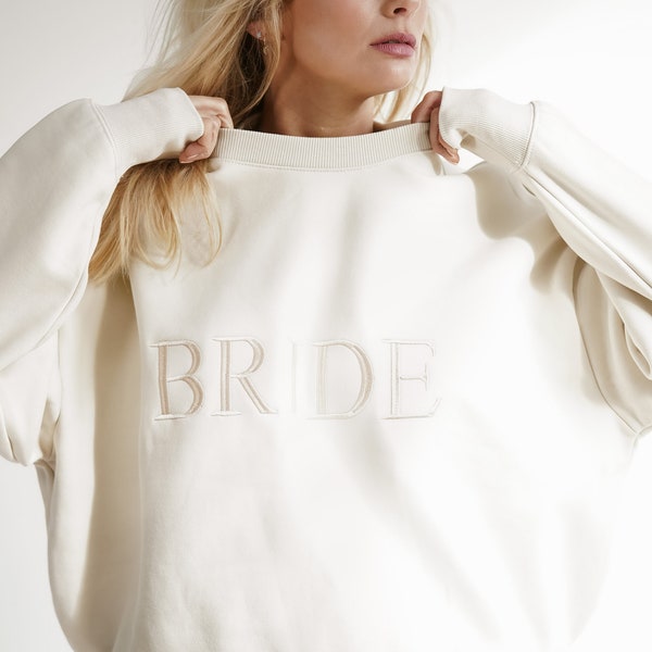 Bride Sweater| Bride Jumper| Bride Sweatshirt| Bride Hoodie| Bridal Gift Idea| Honeymoon Outfit| Embroidered Bride Jumper