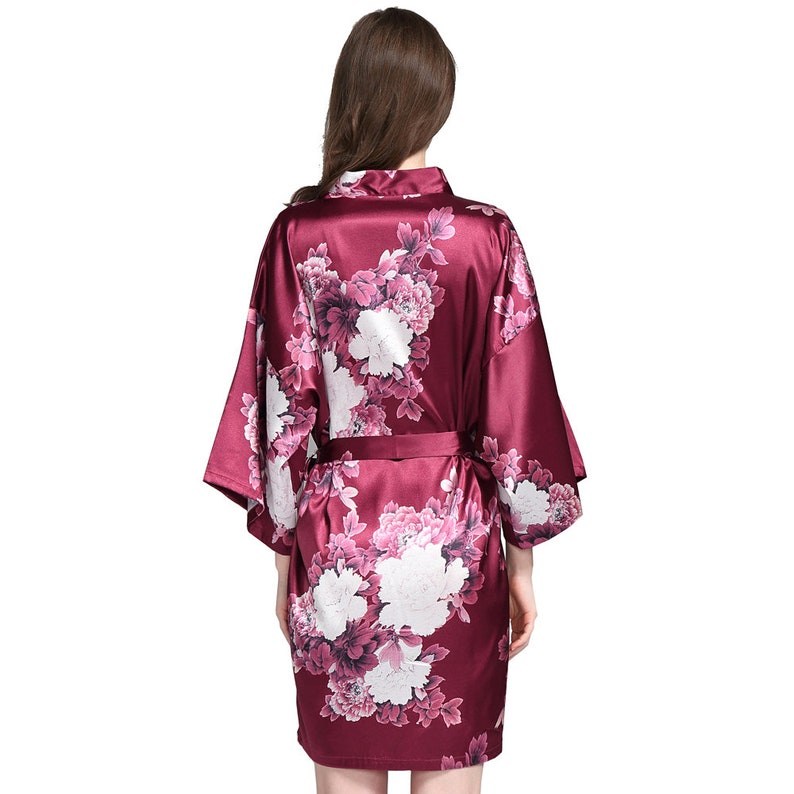 Floral Satin Bridesmaid Robes Wedding Party Robes Etsy