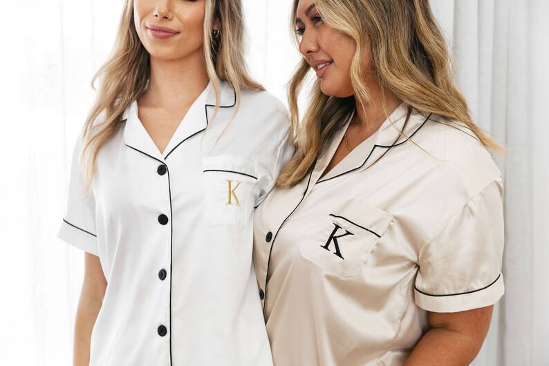 Embroidered Bridesmaid Pajamas Bridesmaid Pajama Set Bridesmaid Pajama