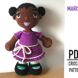 Kleine katoenen peuter - patroon amigurumi-pop - haakpatroon - patroon zwarte pop - PDF direct downloaden - patroon gehaakte pop - zwarte pop