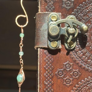 Handgefertigtes Kupfer Lesezeichen – Wire Wrapped Lesezeichen – Aventurin Stein