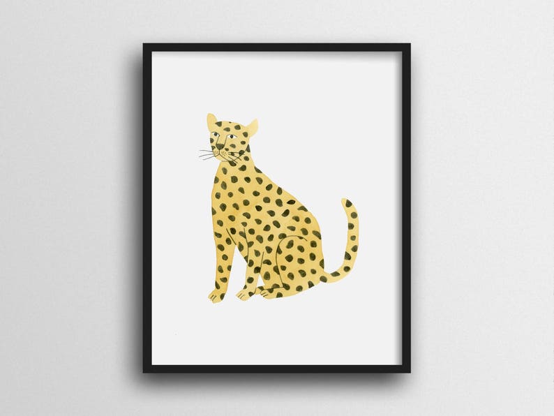 Minimalist Cheetah Wall Art Print Home Decor 11x14 8x10 Etsy