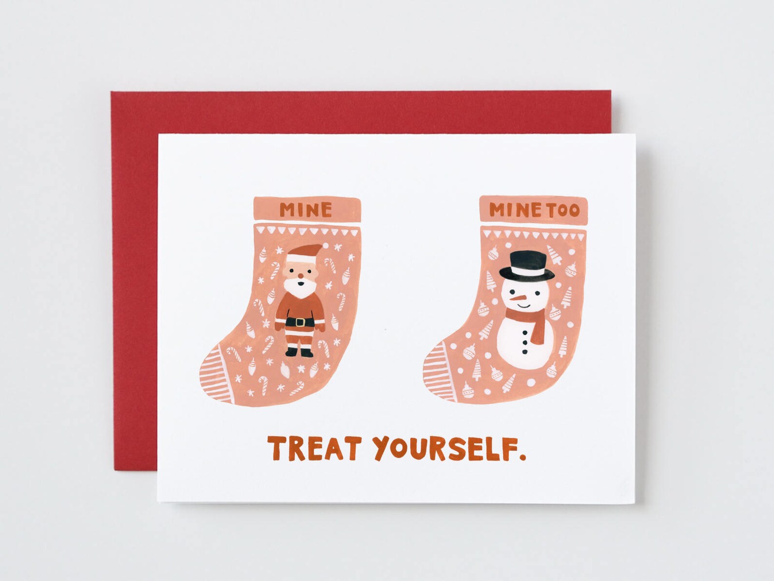 Treat Yourself. Christmas Card for Singles. Christmas Etsy